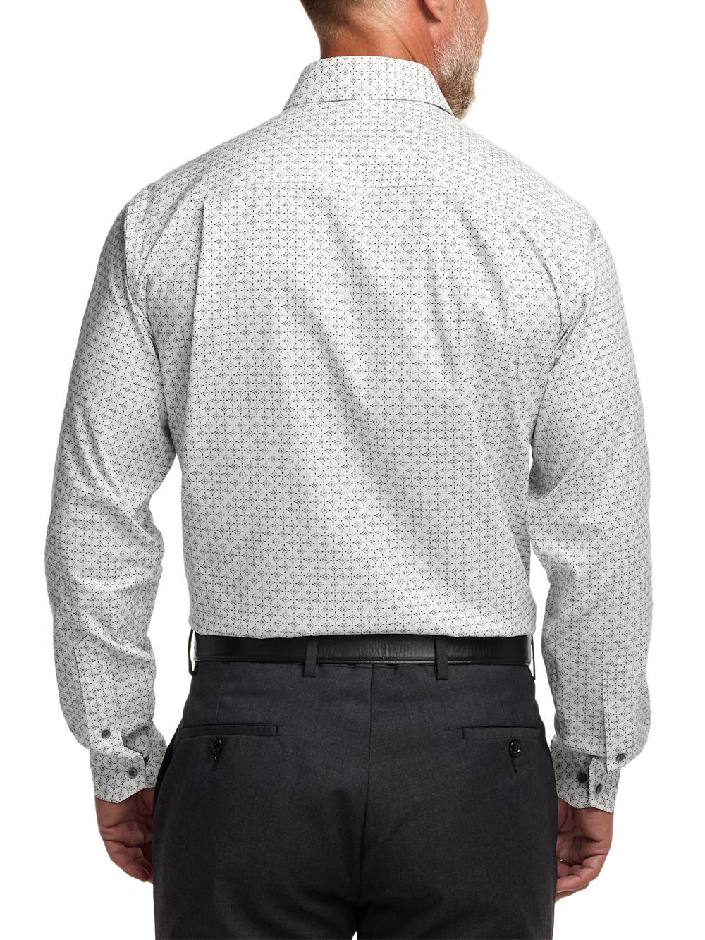 Alternate Image of Comfort Stretch Non-iron Geometric Dress Shirt With Contrast Trim-4