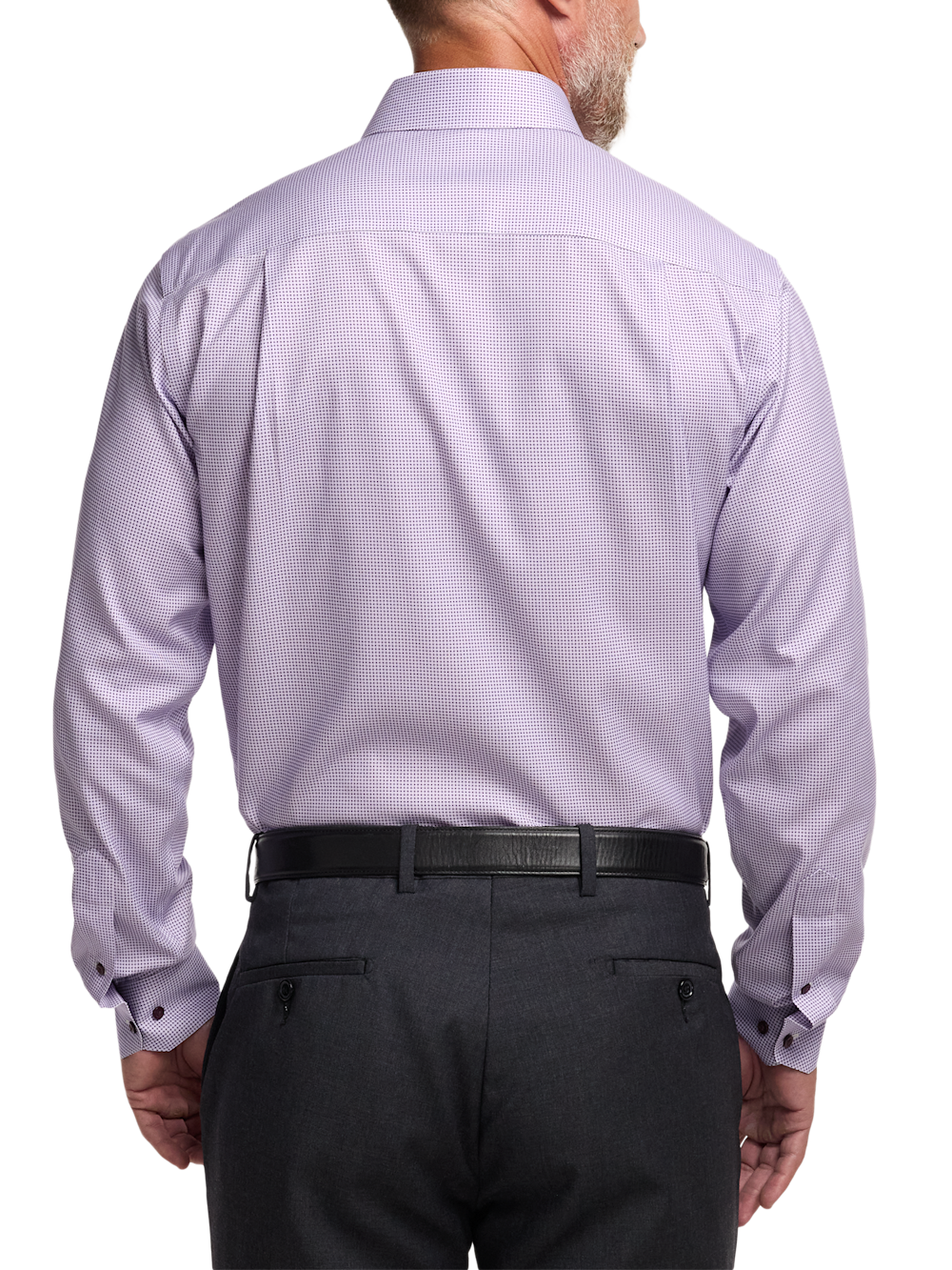Alternate Image of Comfort Stretch Non-iron Geometric Dress Shirt With Contrast Trim-4