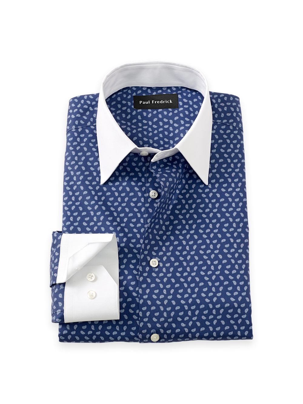 Men's Navy Paisley Pattern Shirts No Trim Detail