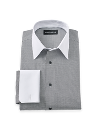 Non-Iron Cotton Houndstooth Dress Shirt - Black