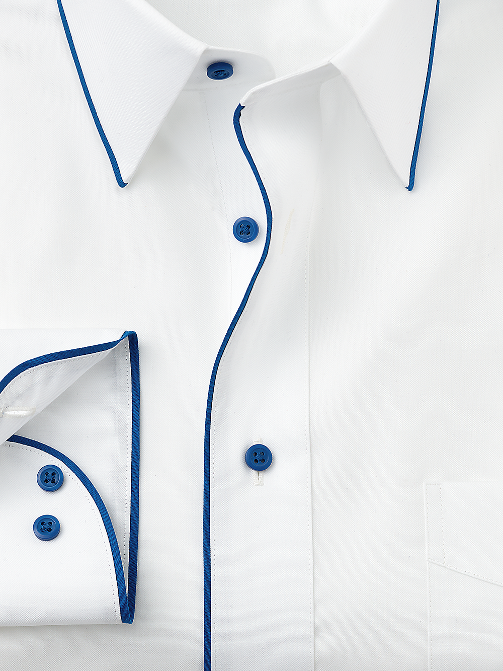 Alternate Image of Non-iron Cotton Solid Dress Shirt With Contrast Trim-2