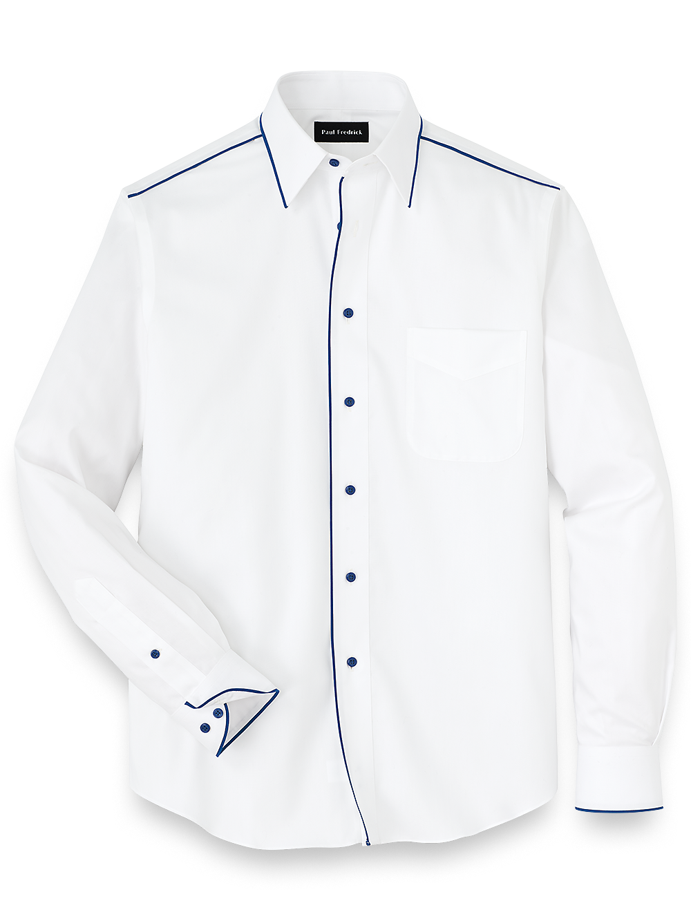 Alternate Image of Non-iron Cotton Solid Dress Shirt With Contrast Trim-5
