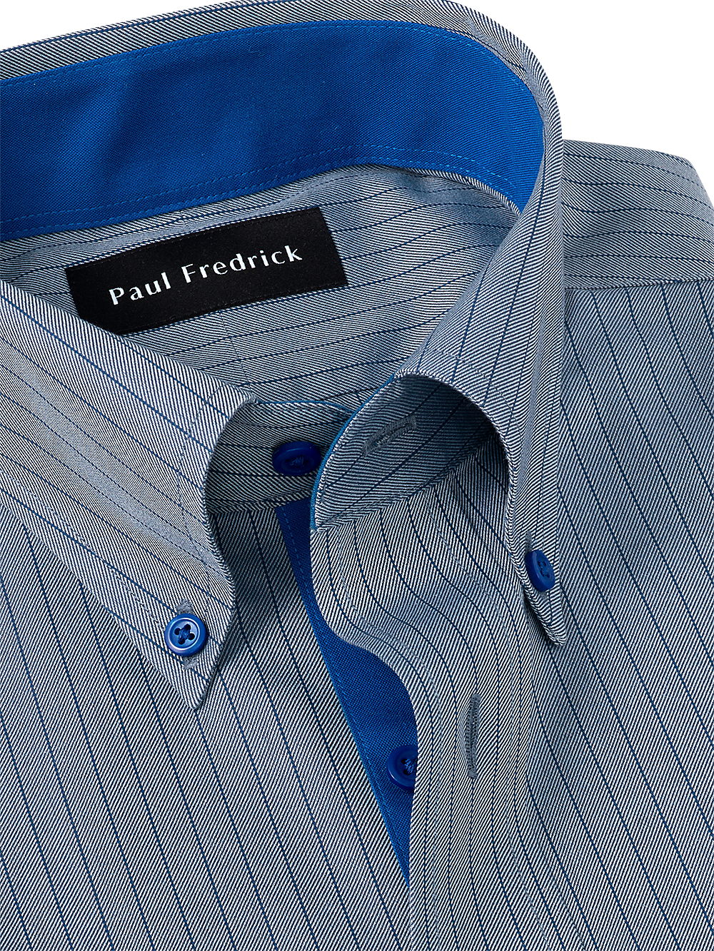 Alternate Image of Non-iron Cotton Stripe Dress Shirt With Contrast Trim-2
