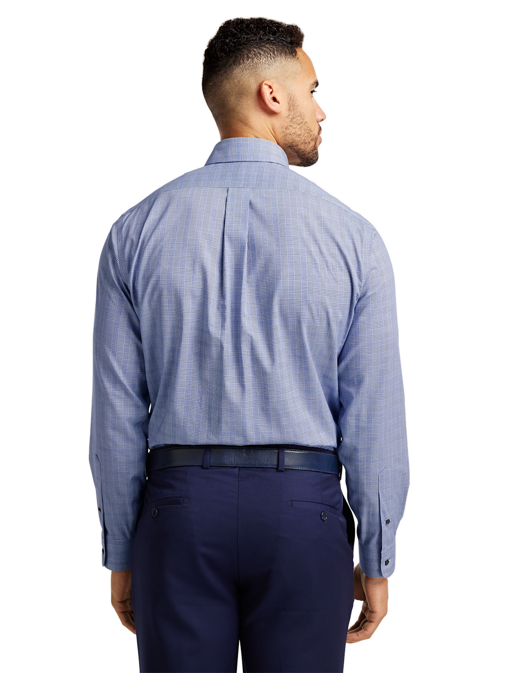 Alternate Shot of Men's Sodalite Plaid Shirts Trim Inside Neckband  Inside Cuffs  Button Side Of Placket - 4