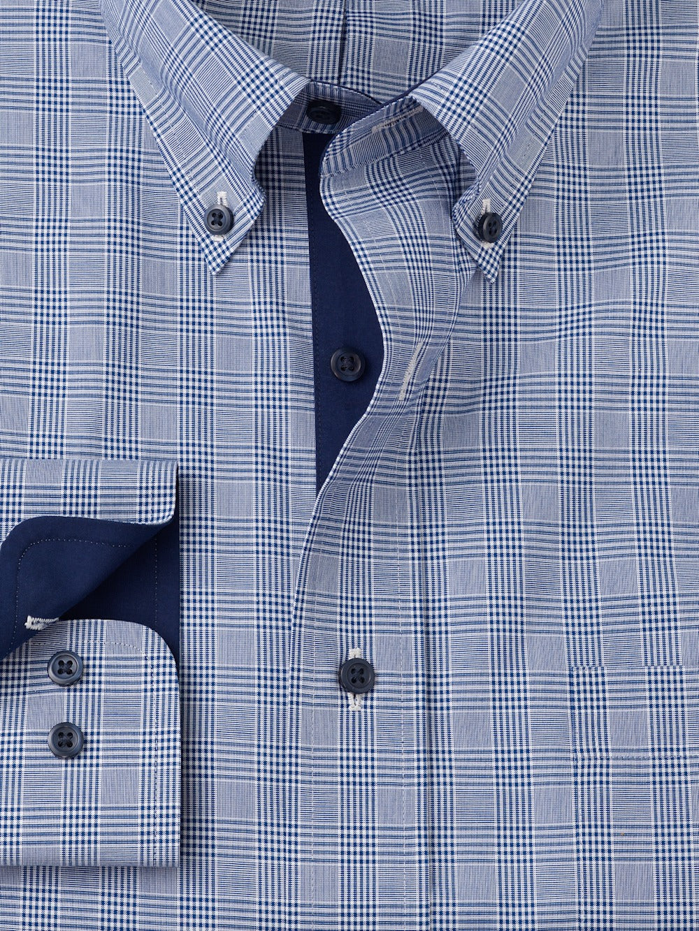 Alternate Shot of Men's Sodalite Plaid Shirts Trim Inside Neckband  Inside Cuffs  Button Side Of Placket - 5