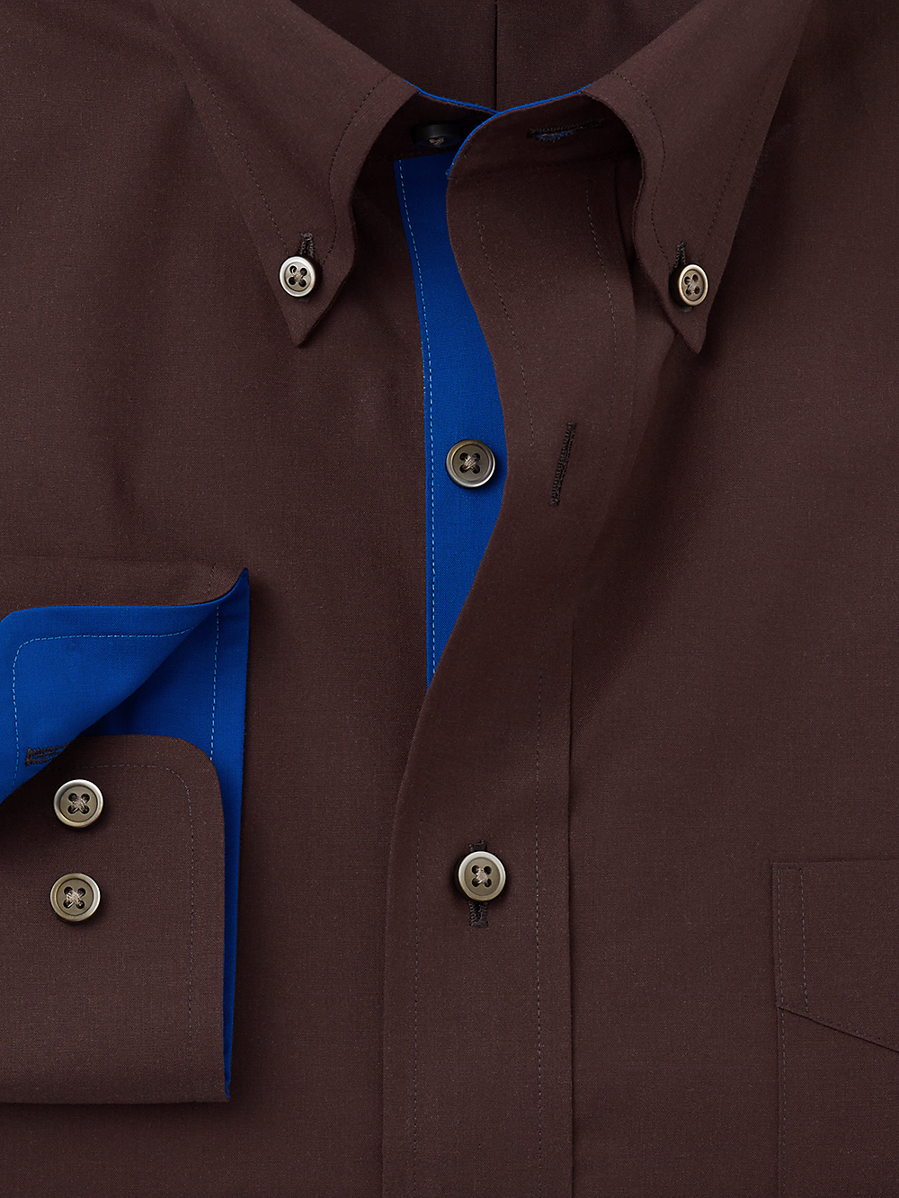 Alternate Image of Non-iron Cotton Solid Dress Shirt With Contrast Trim-1