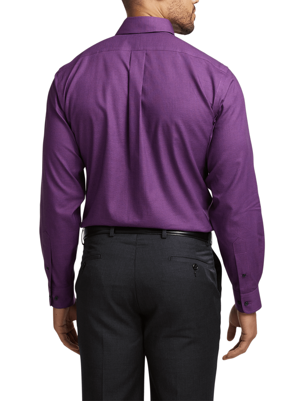 Alternate Image of Non-iron Cotton Houndstooth Dress Shirt With Contrast Trim-4