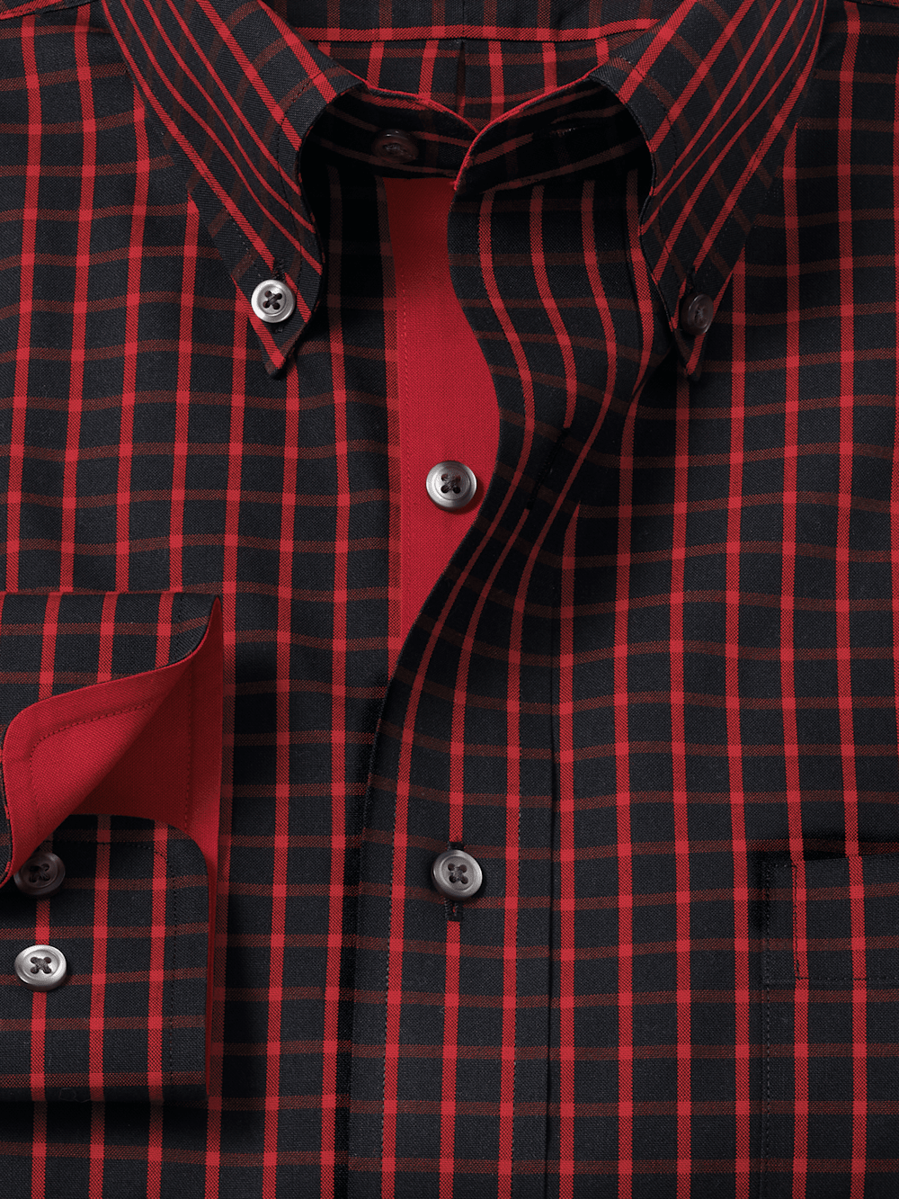 Red and black checkered dress shirt shop