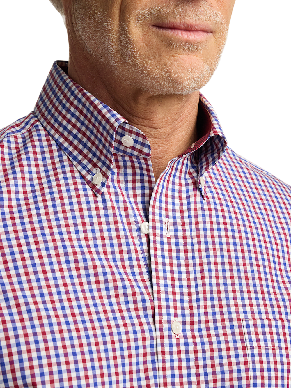 Alternate Image of Non-iron Cotton Gingham Dress Shirt With Contrast Trim-2