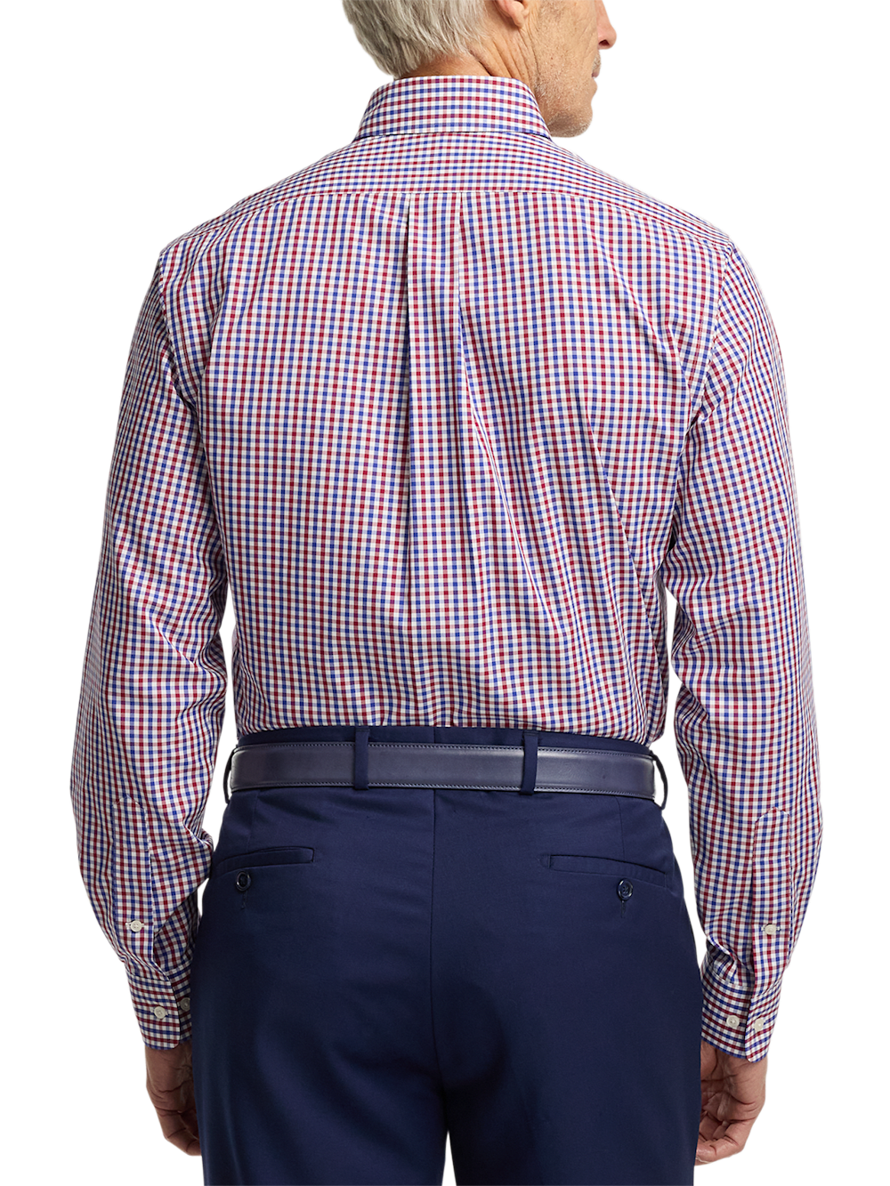Alternate Image of Non-iron Cotton Gingham Dress Shirt With Contrast Trim-4