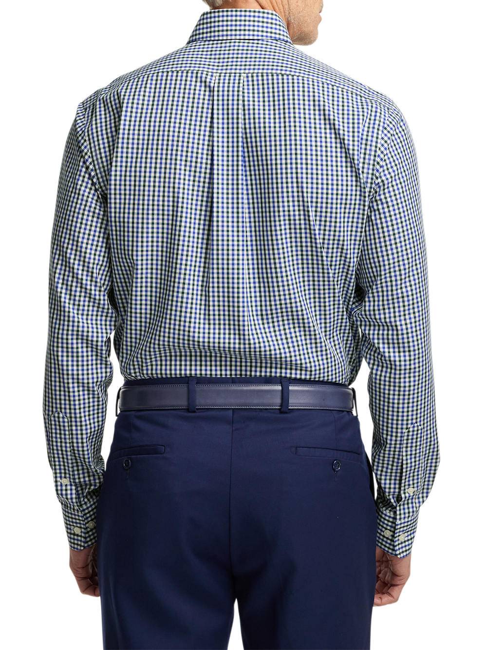 Alternate Image of Non-iron Cotton Gingham Dress Shirt With Contrast Trim-4