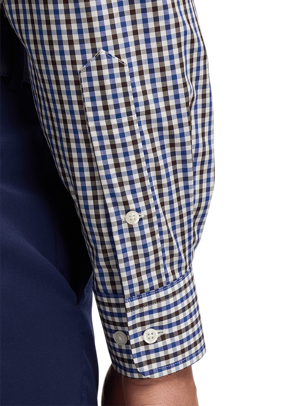 Non-Iron Cotton Gingham Dress Shirt With Contrast Trim Non-Iron Cotton Gingham Dress Shirt With Contrast Trim