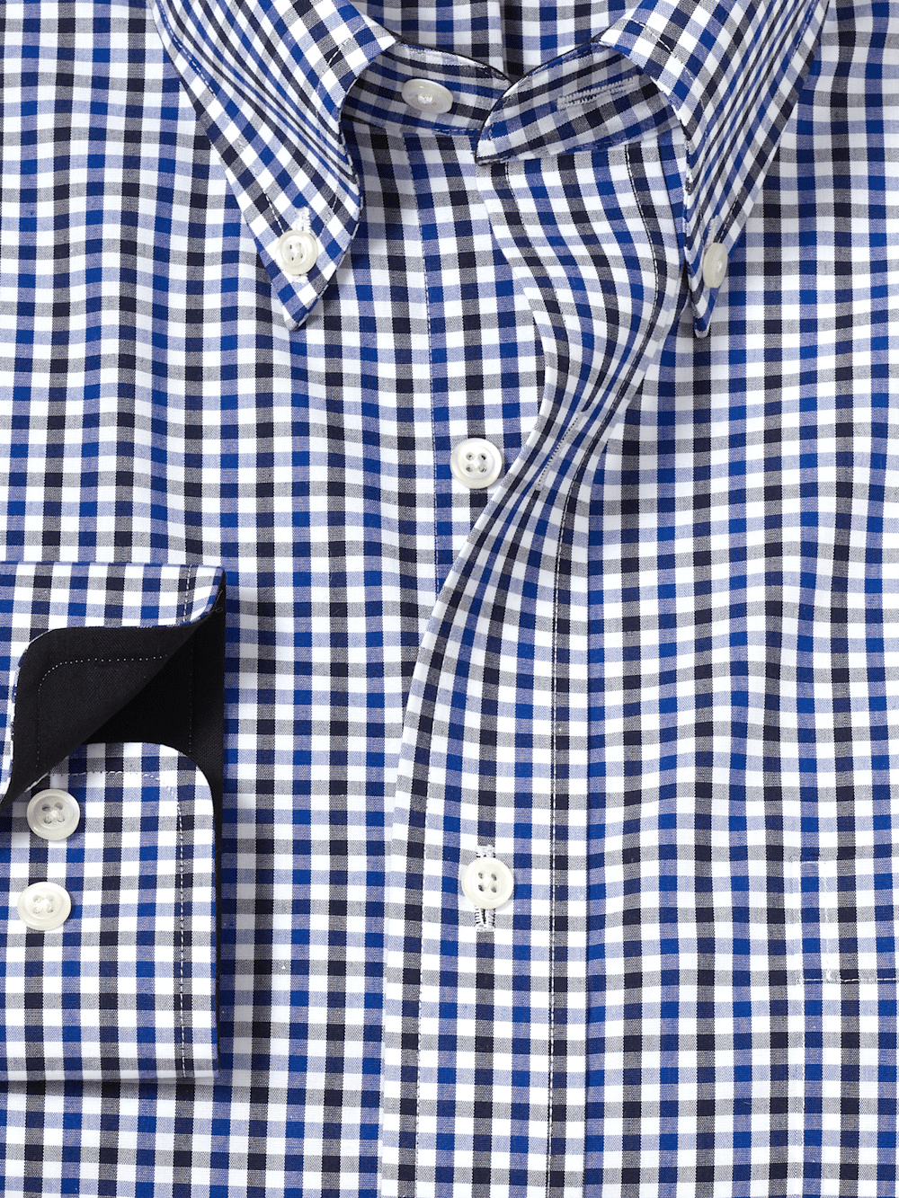 Alternate Image of Non-iron Cotton Gingham Dress Shirt With Contrast Trim-5