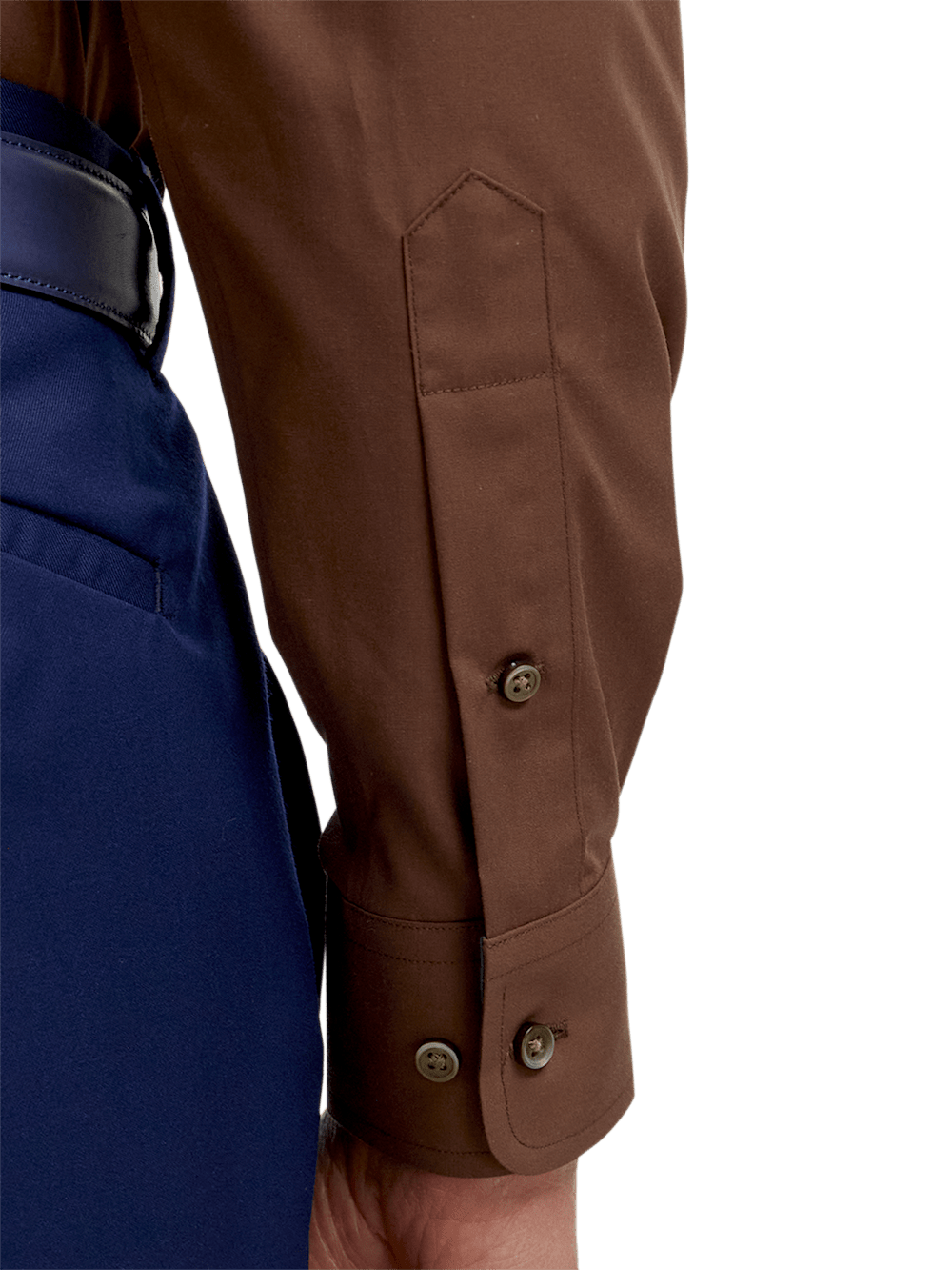 brown dress shirt Non-Iron Cotton Solid Dress Shirt With Contrast Trim