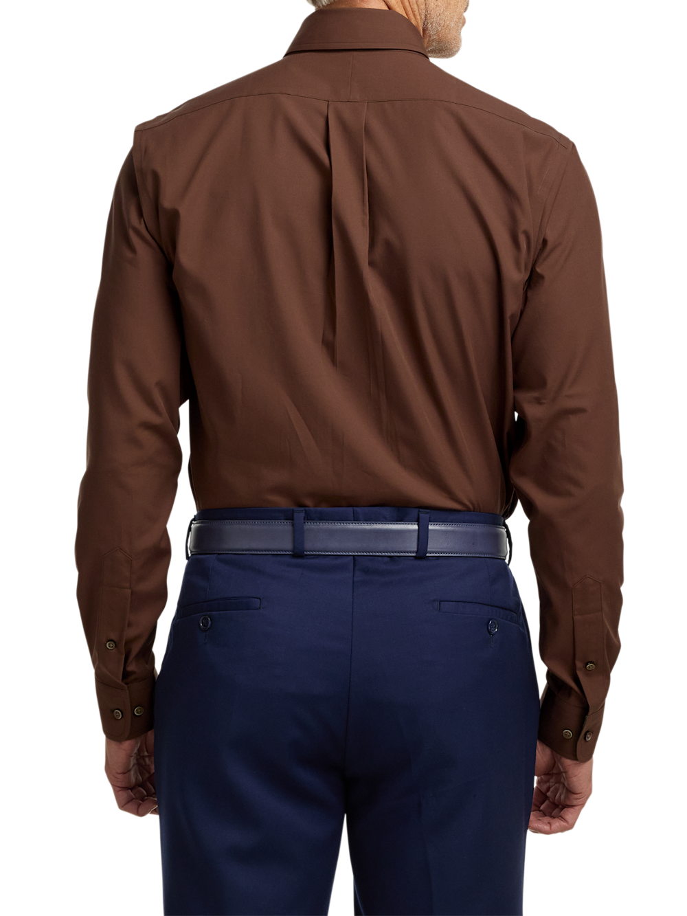 Alternate Image of Non-iron Cotton Solid Dress Shirt With Contrast Trim-4