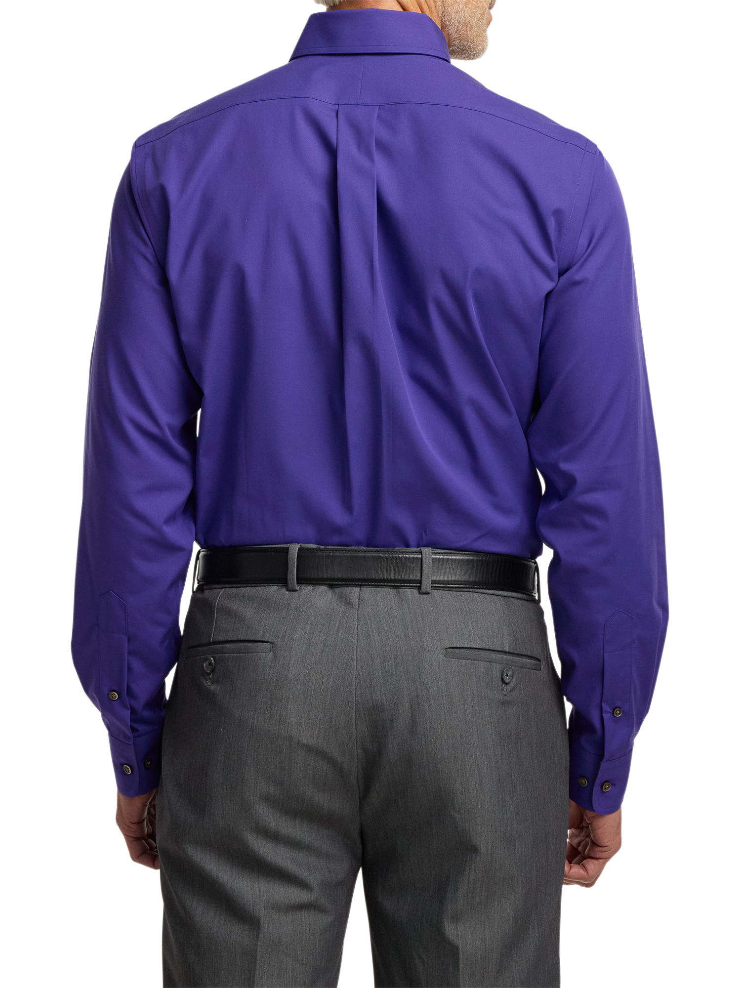 Non-Iron Cotton Solid Dress Shirt With Contrast Trim - Purple Slim Fit / 14.5 / 33 Non-Iron Cotton Solid Dress Shirt With Contrast Trim - Purple Slim Fit / 14.5 / 33