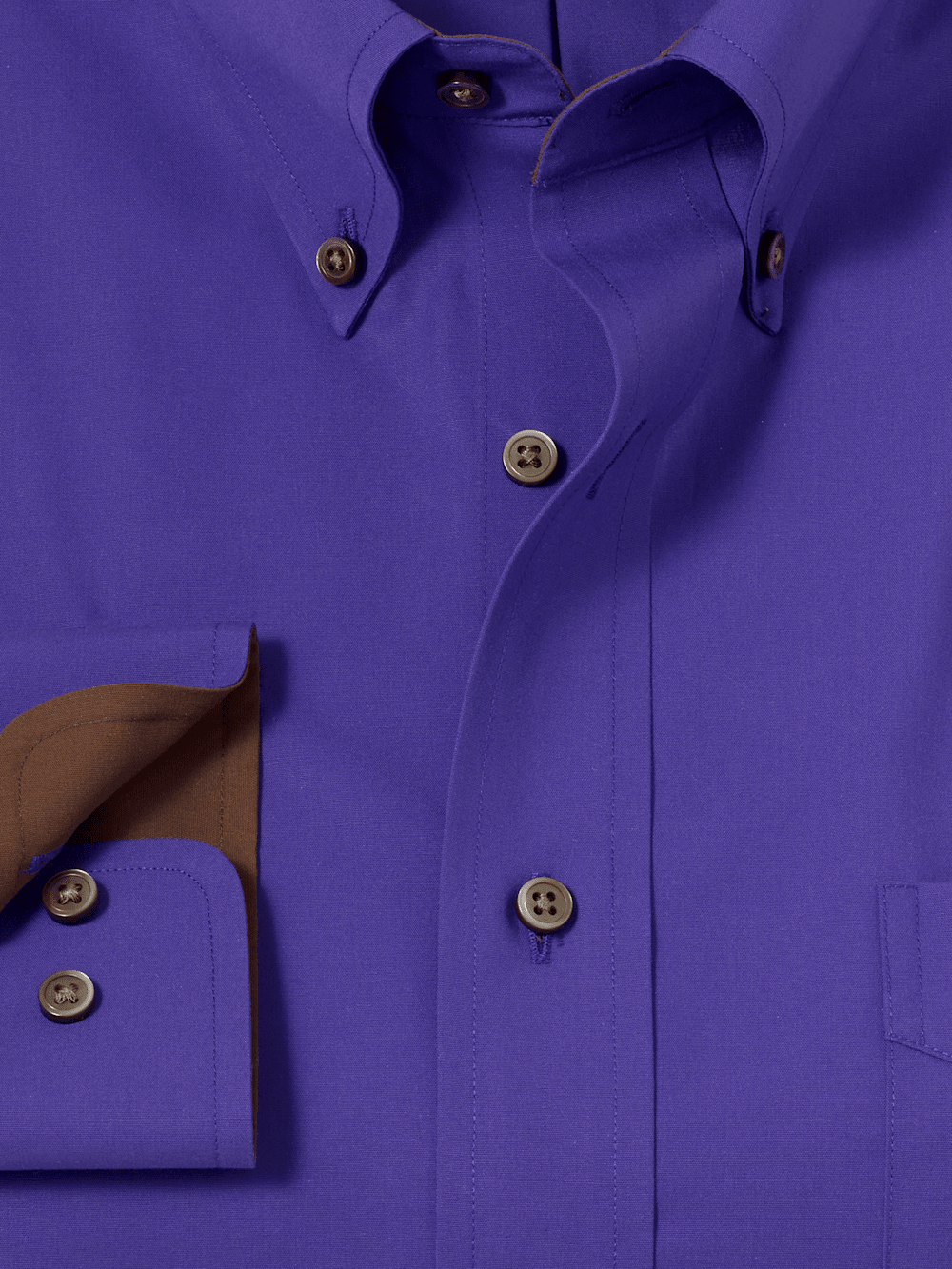 Non-Iron Cotton Solid Dress Shirt With Contrast Trim Non-Iron Cotton Solid Dress Shirt With Contrast Trim