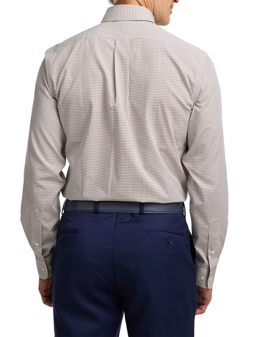 Alternate Image of Non-iron Cotton Check Dress Shirt With Contrast Trim-4