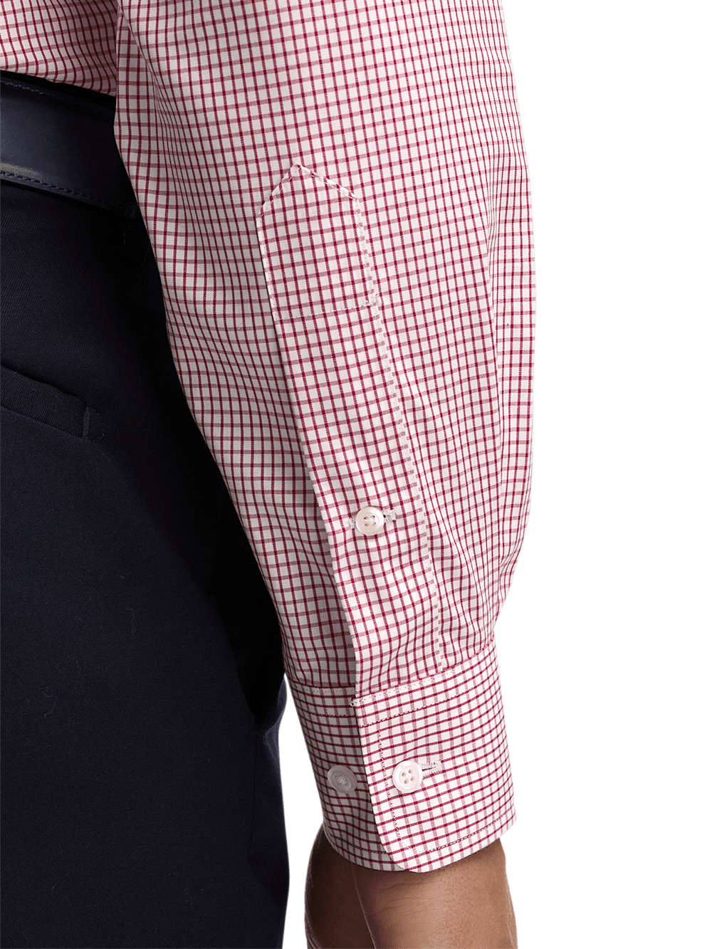 Alternate Image of Non-iron Cotton Check Dress Shirt With Contrast Trim-3
