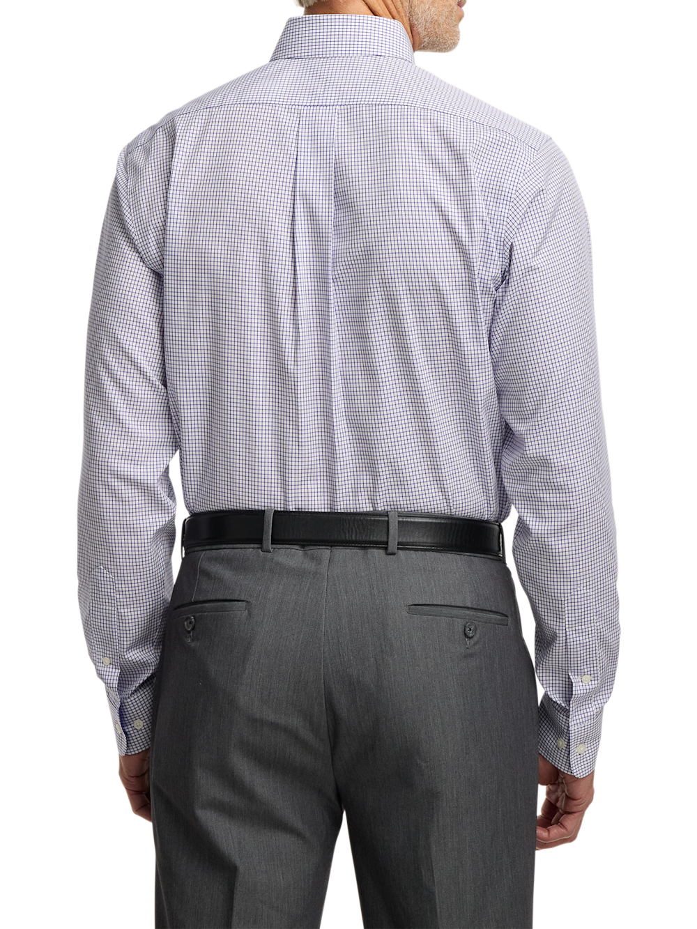 Alternate Image of Non-iron Cotton Check Dress Shirt With Contrast Trim-4