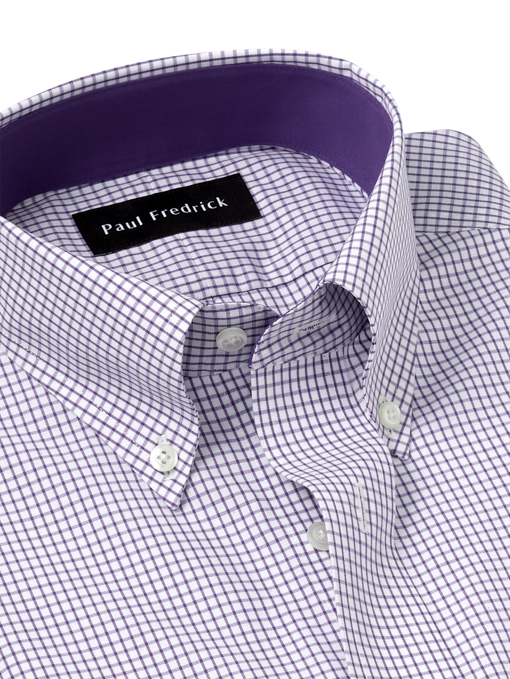 checkered purple dress shirt Purple Gingham Cotton Dress Shirt 16 US (41 EU) / Slim