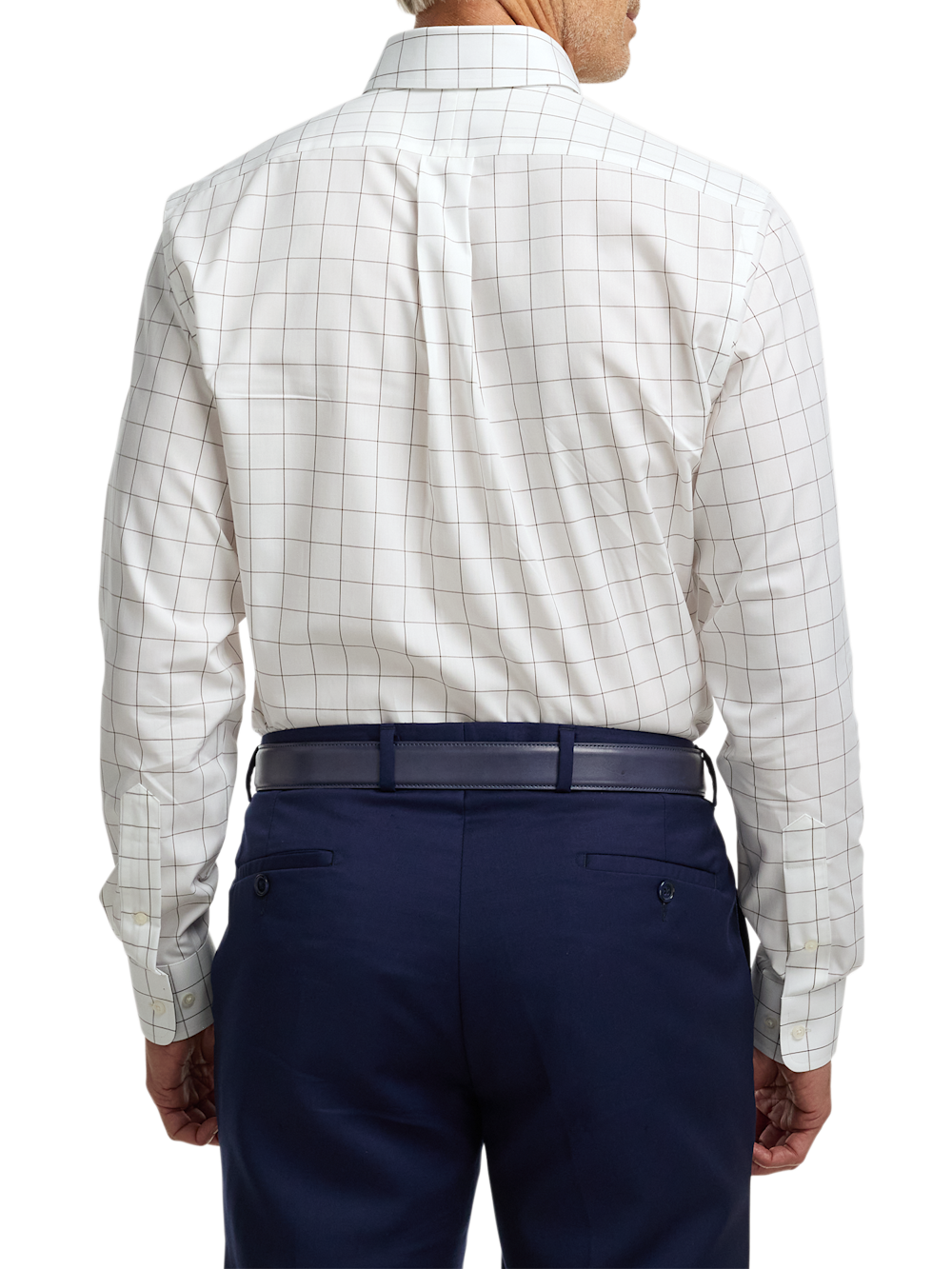 Alternate Shot of Men's Brown Check Shirts Contrast Fabric Inside Neckband And Cuffs - 4