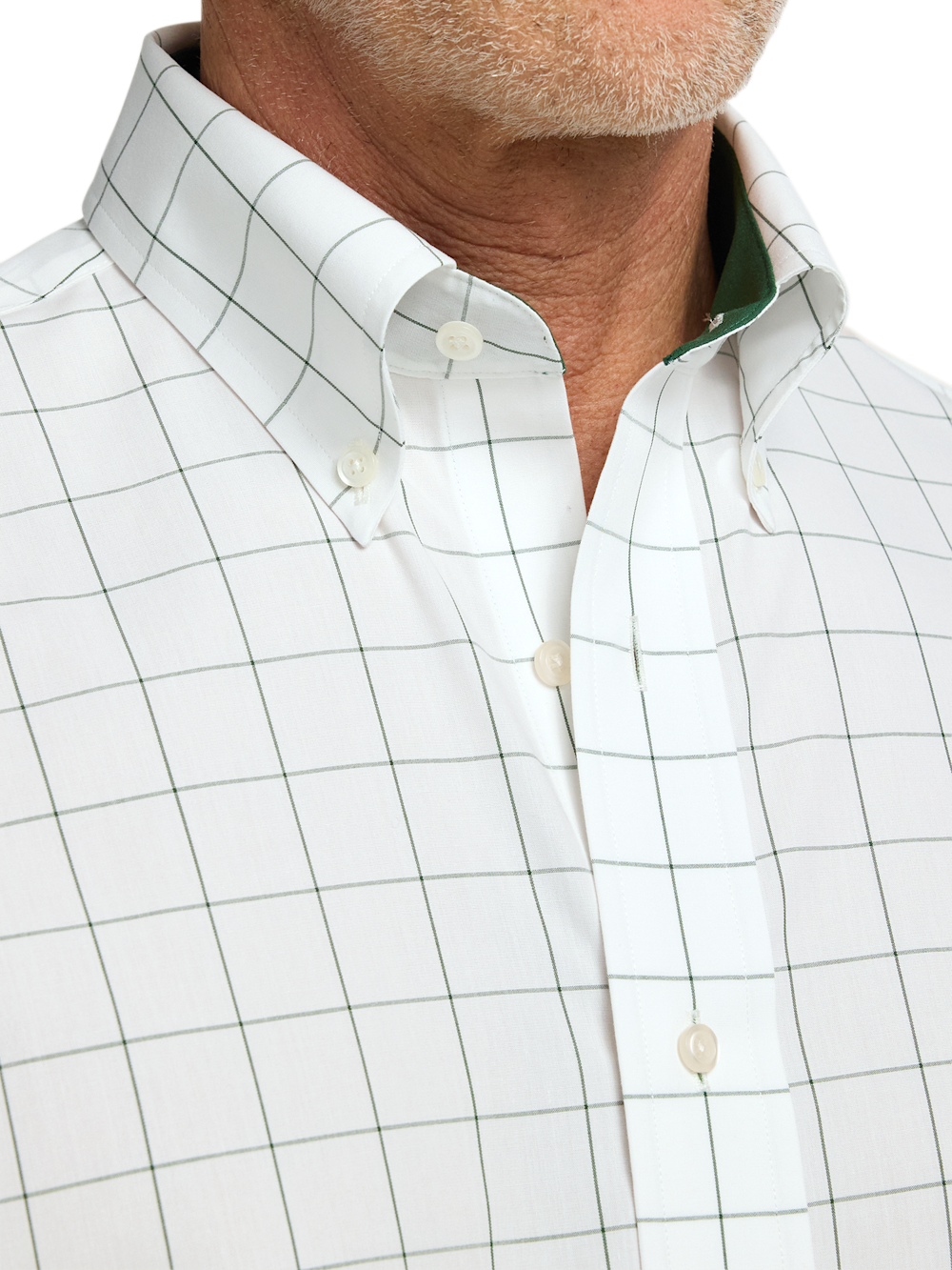 Alternate Image of Non-iron Cotton Windowpane Dress Shirt With Contrast Trim-2