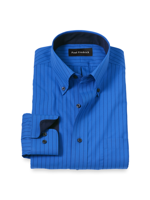 【PORTERNA】Buffle Stripe Collar T-Shirt Striped Oxford Polo Shirt | Thom Browne