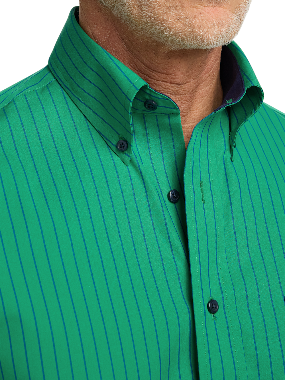 paul fredrick men's classic fit non-iron cotton stripe dress shirt Non-Iron Cotton Stripe Dress Shirt With Contrast Trim
