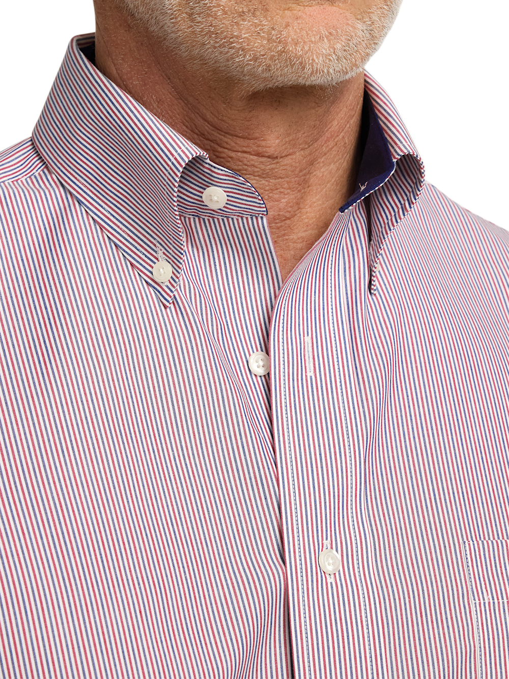 Alternate Image of Non-iron Cotton Stripe Dress Shirt With Contrast Trim-2