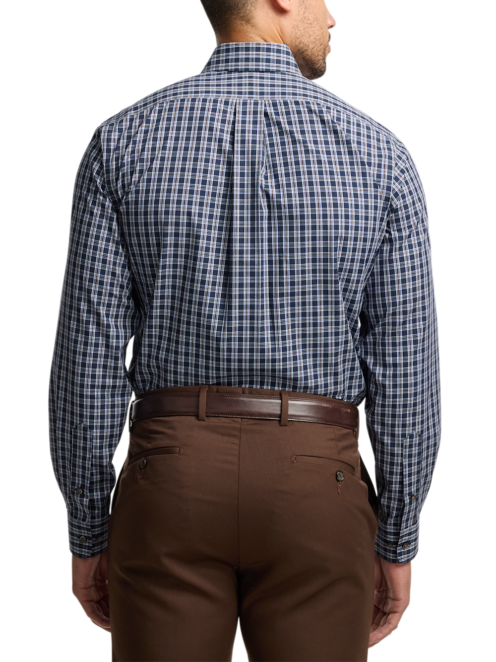 Alternate Image of Non-iron Cotton Plaid Dress Shirt With Contrast Trim-4