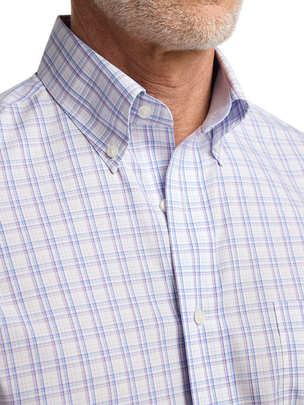 Alternate Image of Non-iron Cotton Plaid Dress Shirt With Contrast Trim-2