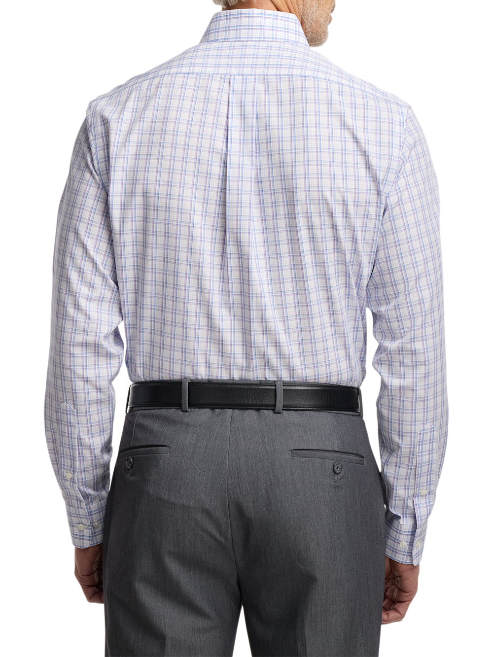 Alternate Image of Non-iron Cotton Plaid Dress Shirt With Contrast Trim-4