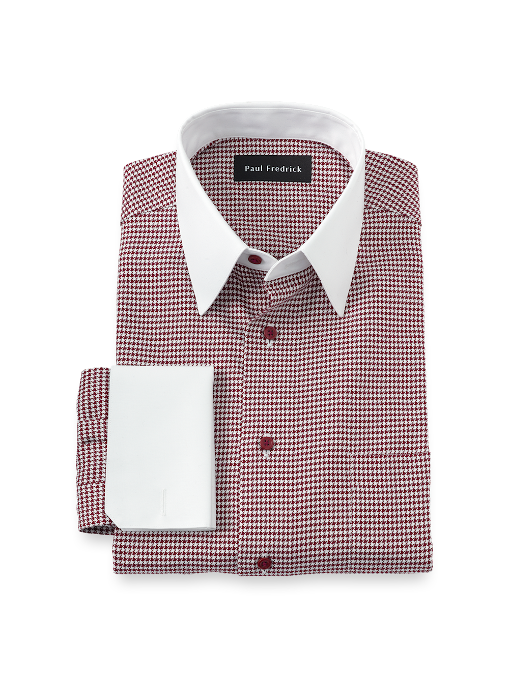 Product Image of Comfort Stretch Non-iron Check Dress Shirt-Burgundy