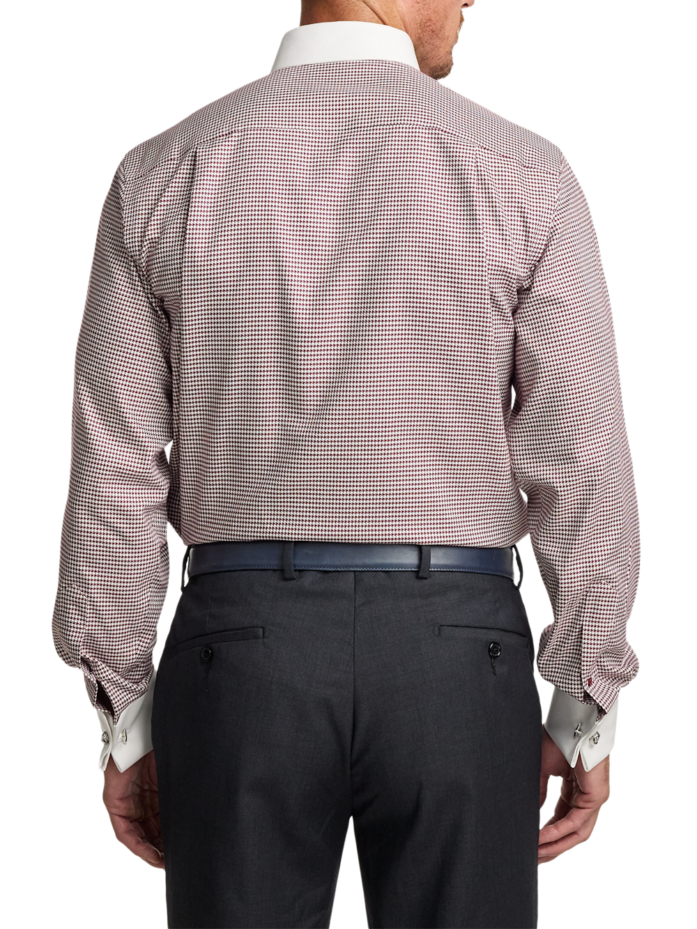 Comfort Stretch Non-Iron Check Dress Shirt - Burgundy Classic Fit / 16.5 / 34 Comfort Stretch Non-Iron Check Dress Shirt - Burgundy Classic Fit / 16.5 / 34