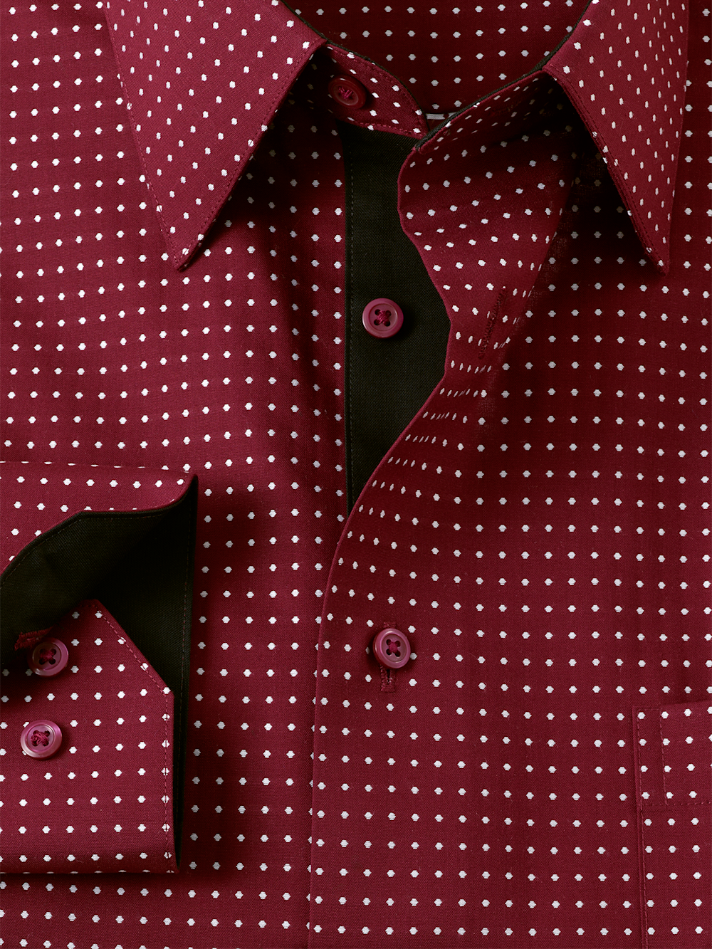 Alternate Image of Comfort Stretch Non-iron Dot Dress Shirt With Contrast Trim-5