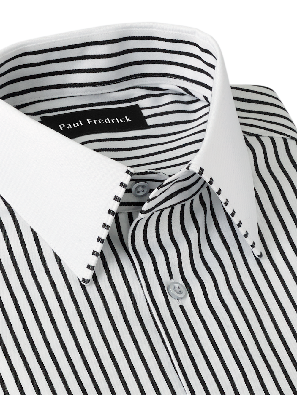 Alternate Image of Comfort Stretch Non-iron Stripe Dress Shirt With Contrast Trim-7