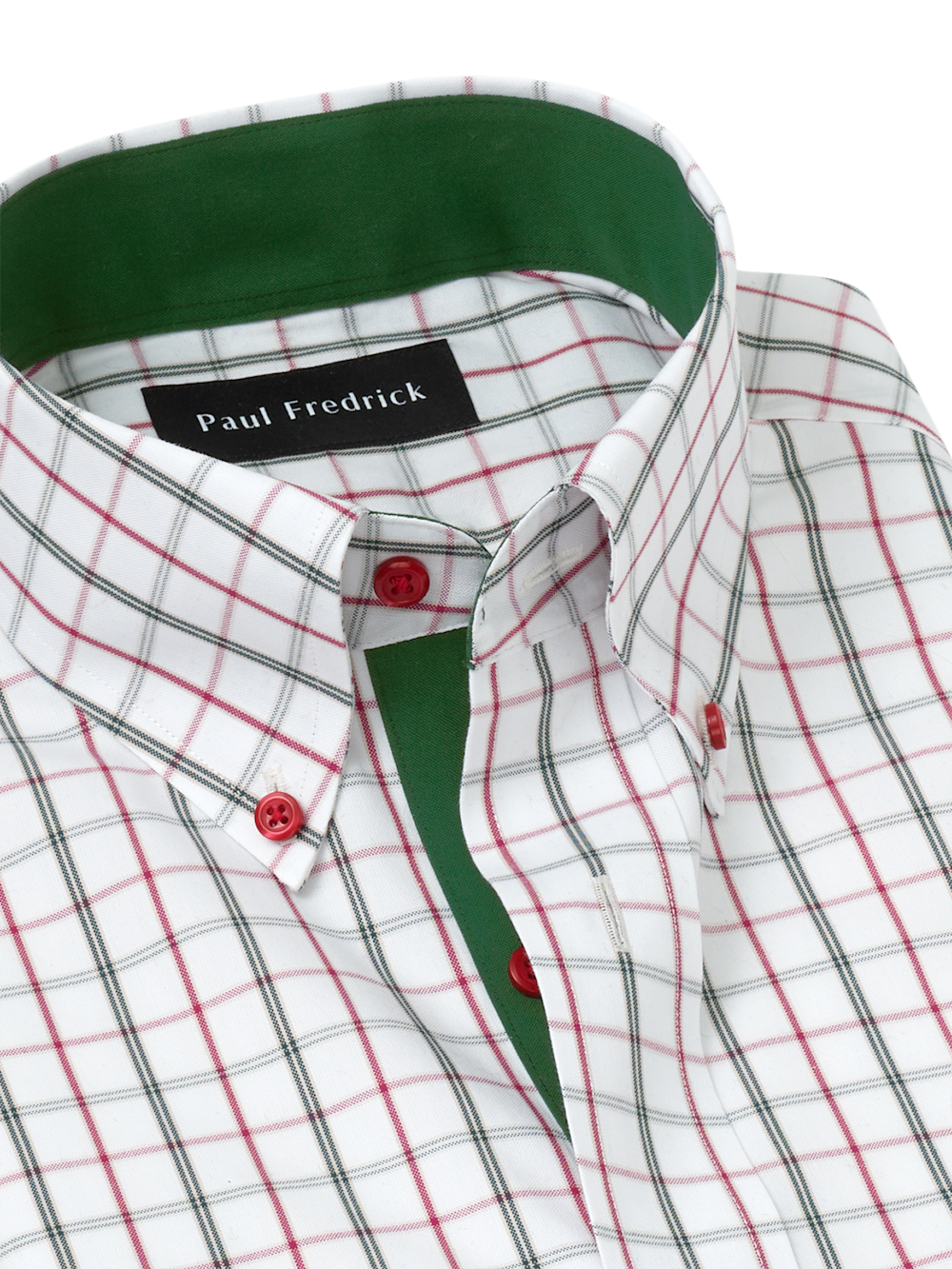 Alternate Image of Comfort Stretch Non-iron Windowpane Dress Shirt With Contrast Trim-6