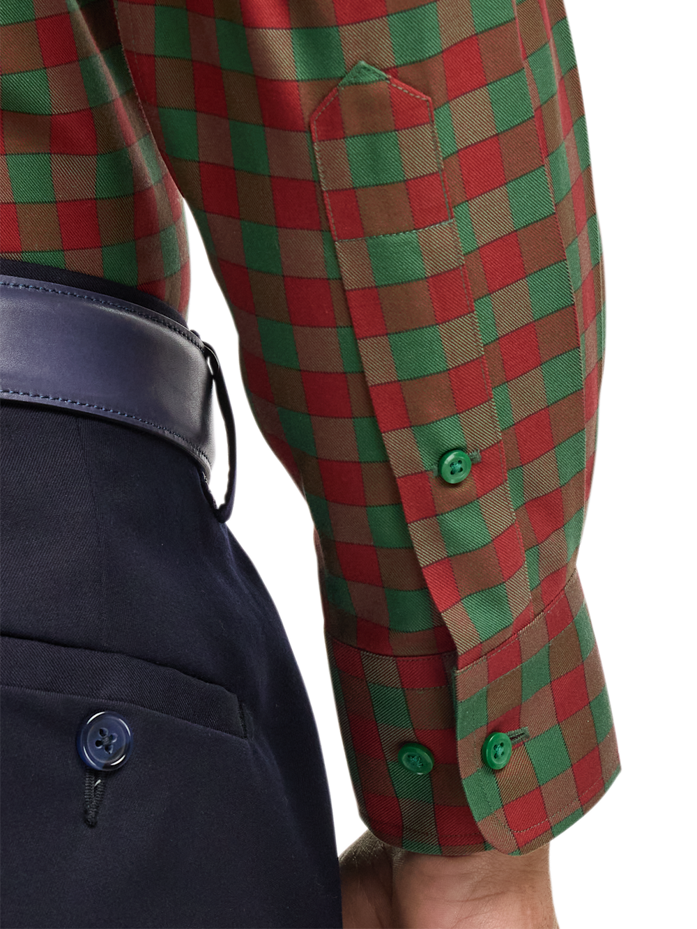 Alternate Image of Comfort Stretch Non-iron Check Dress Shirt With Contrast Trim-3