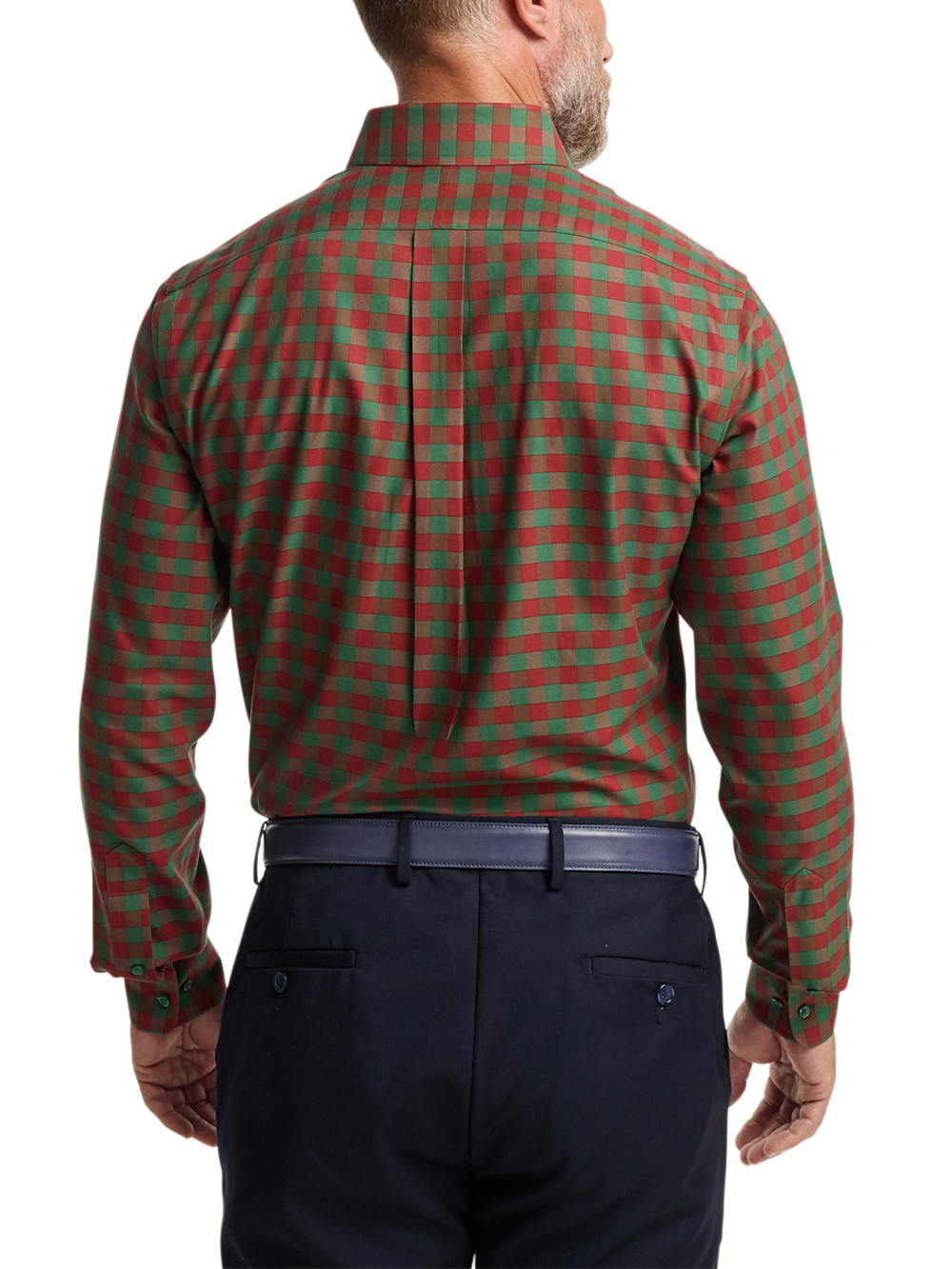Alternate Image of Comfort Stretch Non-iron Check Dress Shirt With Contrast Trim-4