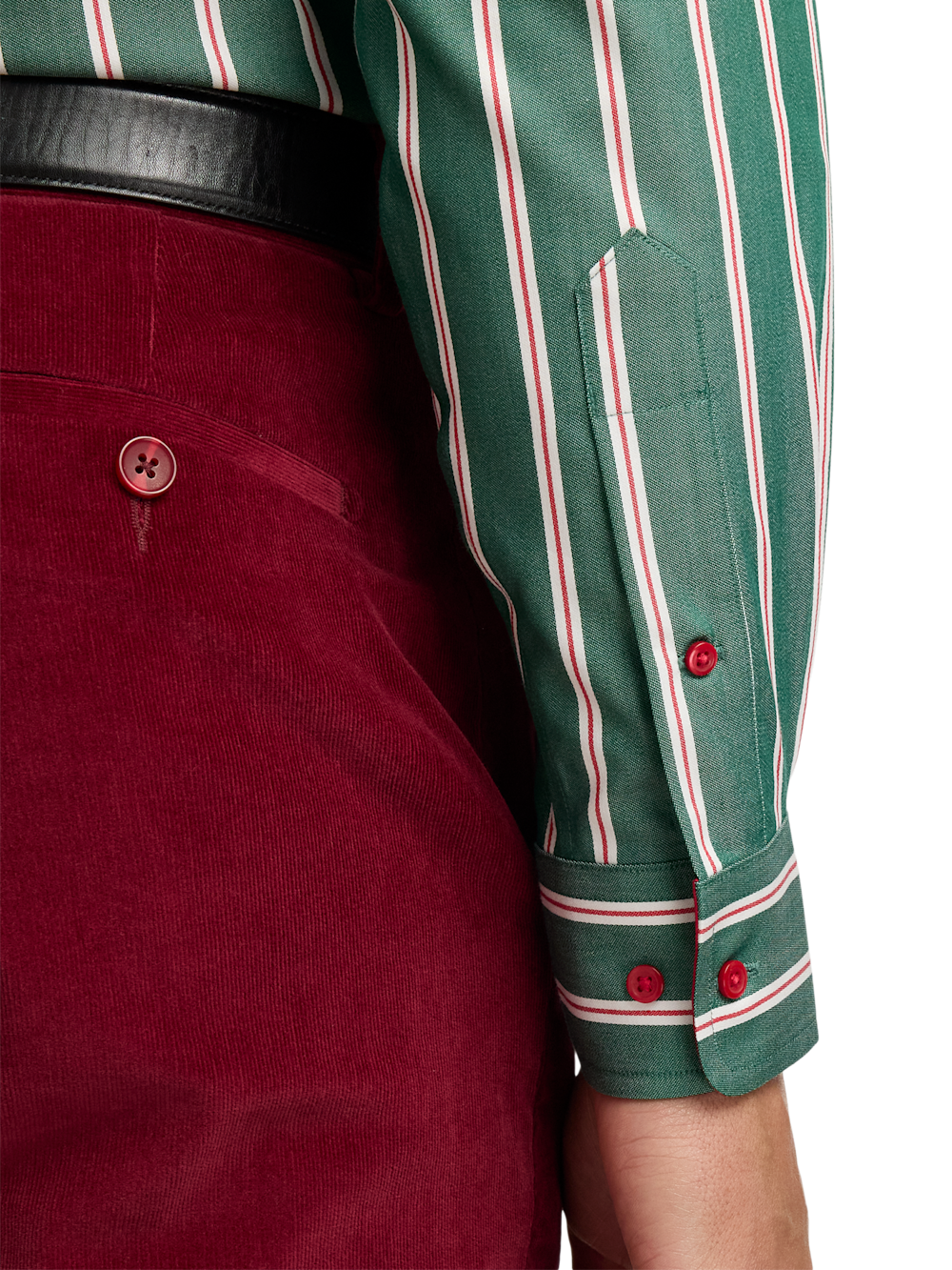 Alternate Image of Comfort Stretch Non-iron Stripe Dress Shirt With Contrast Trim-3