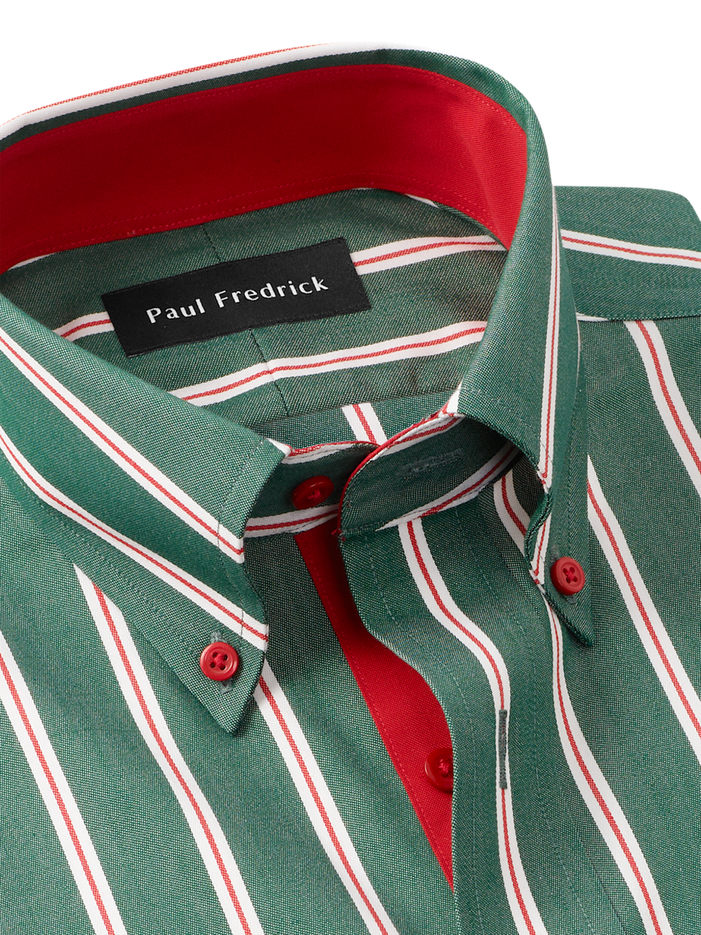 Alternate Image of Comfort Stretch Non-iron Stripe Dress Shirt With Contrast Trim-6