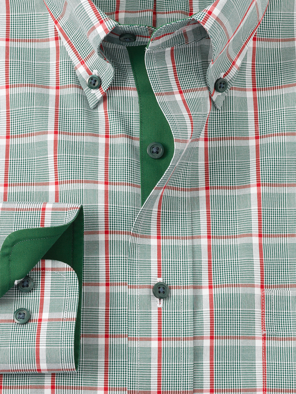 Alternate Image of Comfort Stretch Non-iron Plaid Dress Shirt With Contrast Trim-5