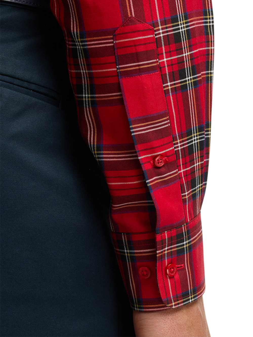 Alternate Image of Comfort Stretch Non-iron Plaid Dress Shirt-3