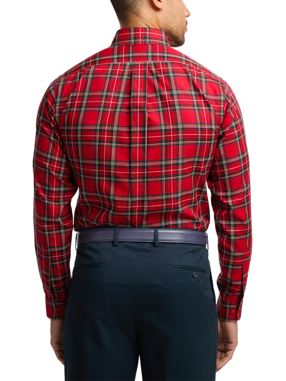red plaid dress shirt Unique Bargains Men's Plaid Button Down Long Sleeves Dress Checkered Shirts 2XL Red White