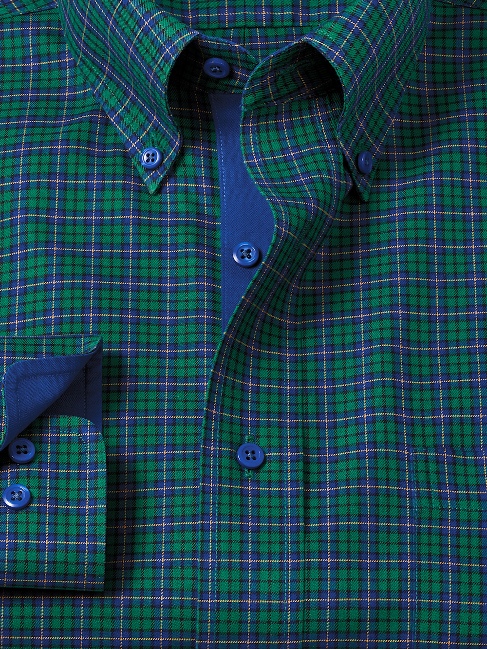 Alternate Image of Comfort Stretch Non-iron Plaid Dress Shirt With Contrast Trim-5