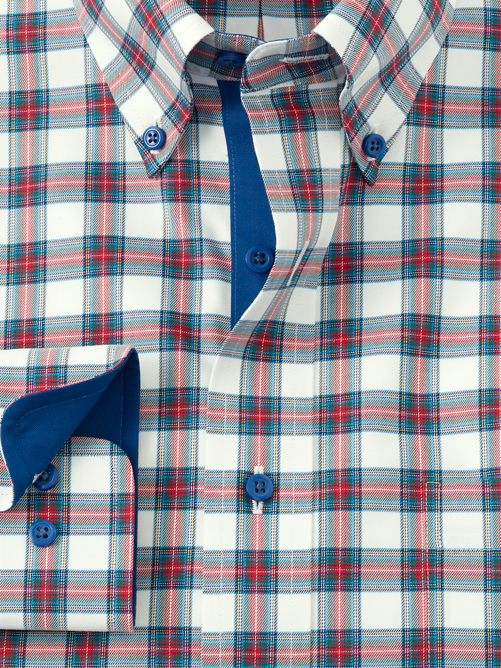 Alternate Image of Comfort Stretch Non-iron Plaid Dress Shirt With Contrast Trim-5