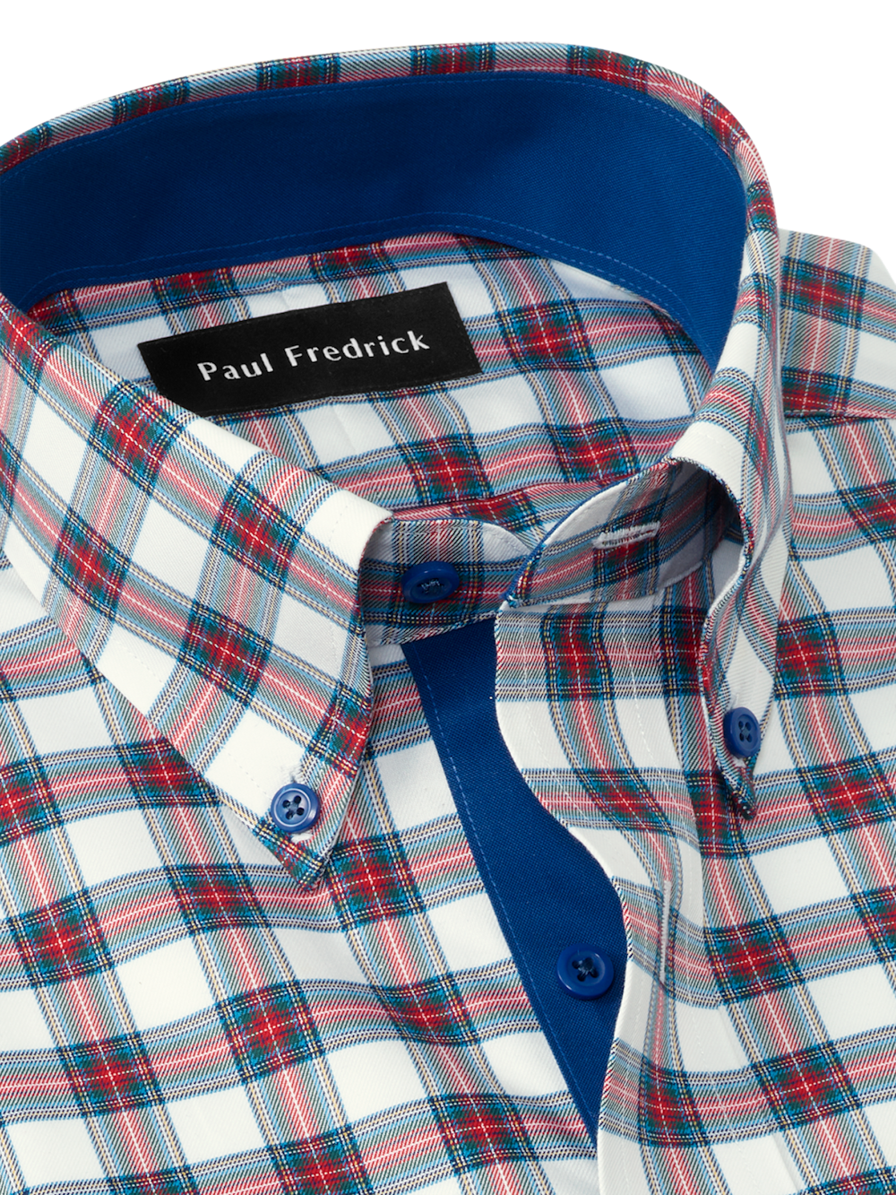 Alternate Image of Comfort Stretch Non-iron Plaid Dress Shirt With Contrast Trim-6