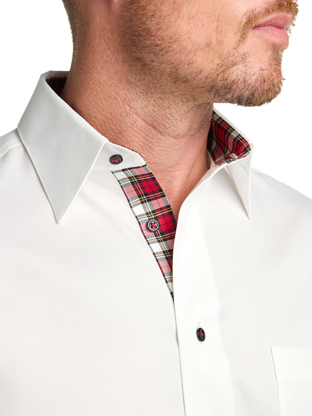 Alternate Image of Comfort Stretch Non-iron Solid Dress Shirt With Contrast Trim-2