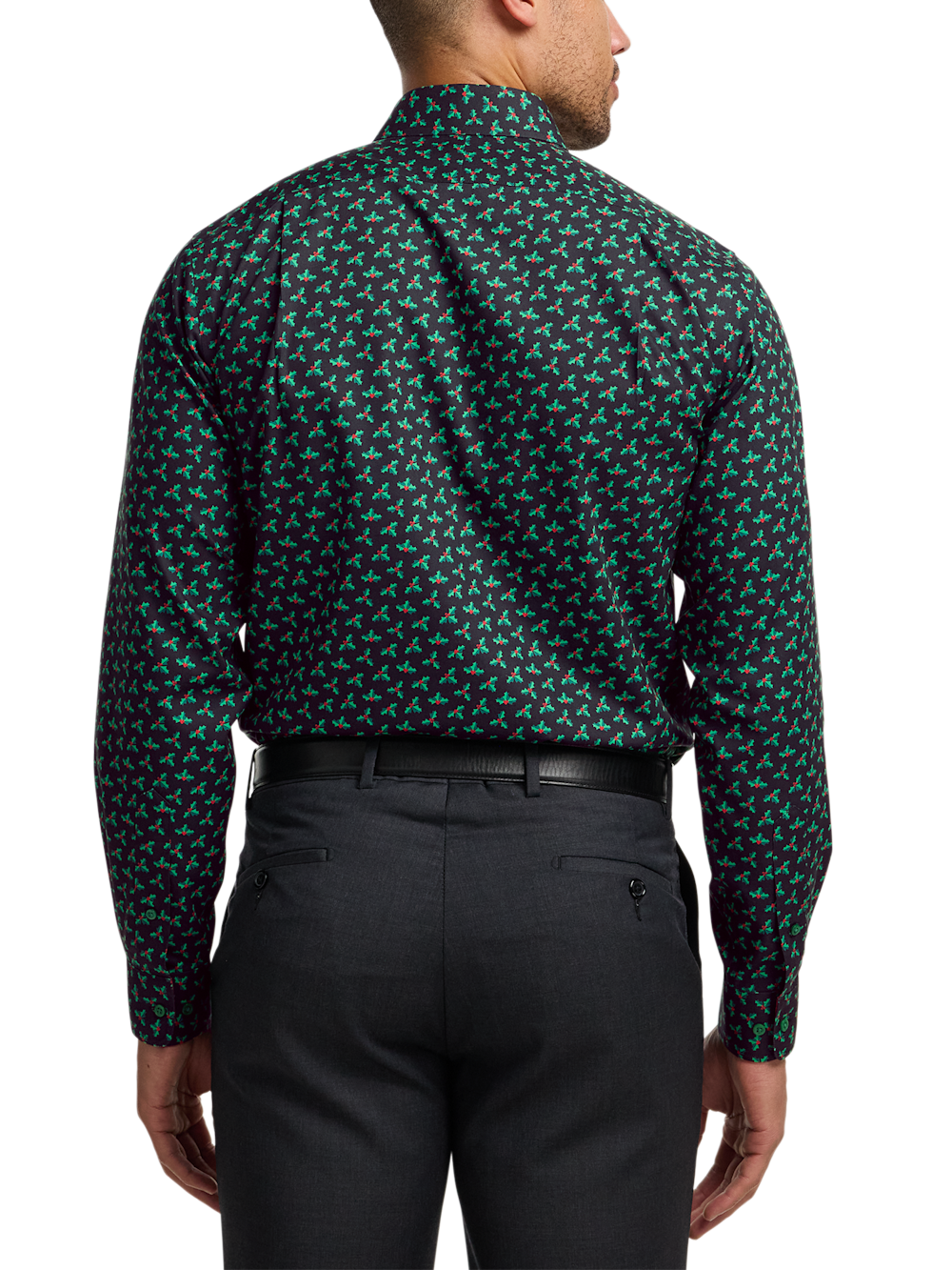 Alternate Image of Comfort Stretch Non-iron Novelty Dress Shirt With Contrast Trim-4